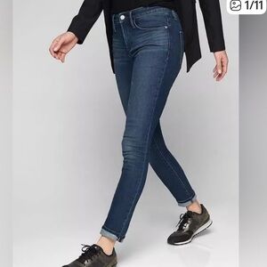 ATHLETA WOMEN'S DARK WASH SCULPTEK STRETCH SKINNY JEANS PANTS SIZE 14P EUC